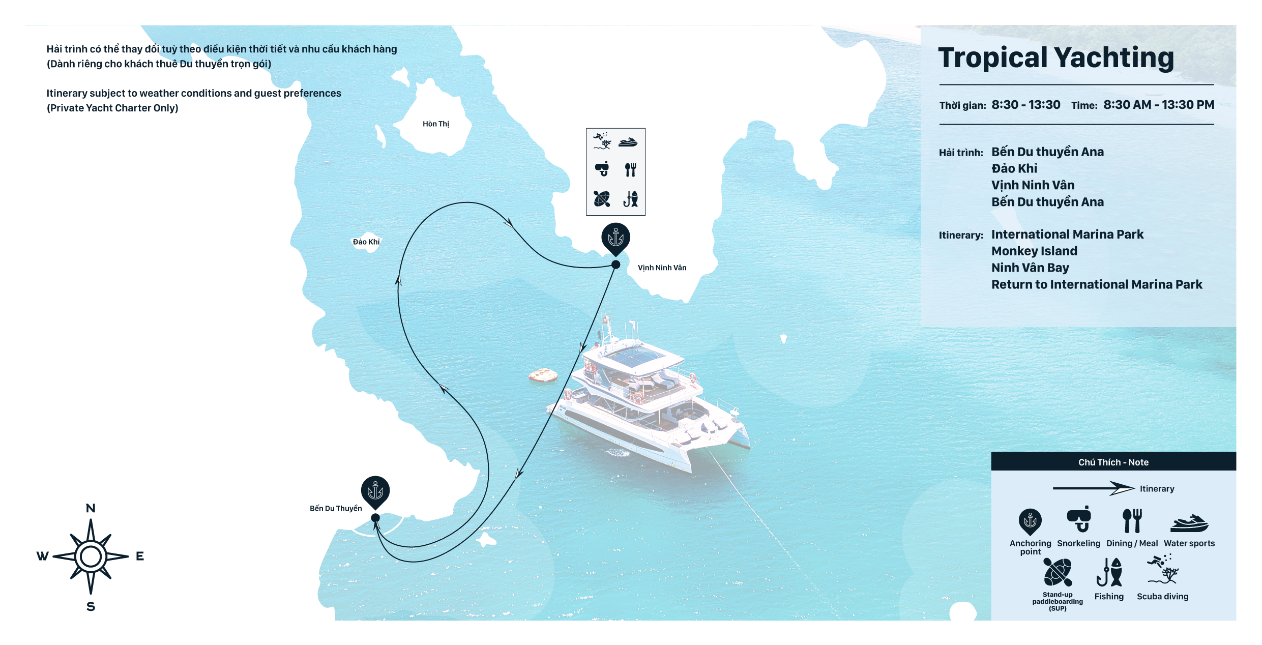 [Nha Trang] Tropical Yachting Tour - Cruise Map
